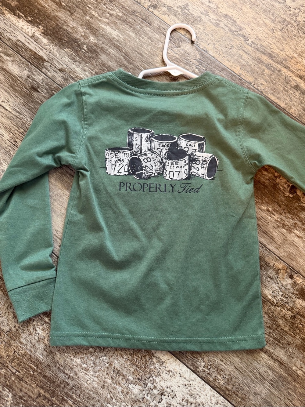 Properly Tied Kids Long-Sleeve Tee in Green with Graphic